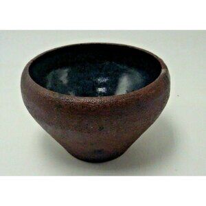 Earthenware Bowl Rustic Pottery Brown Earth Tones Cabin Lodge Studio Art